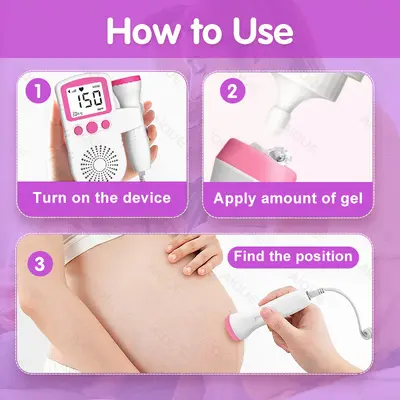 Home Handheld Doppler Fetal Heart Monitor, Fetal Movement Tracking