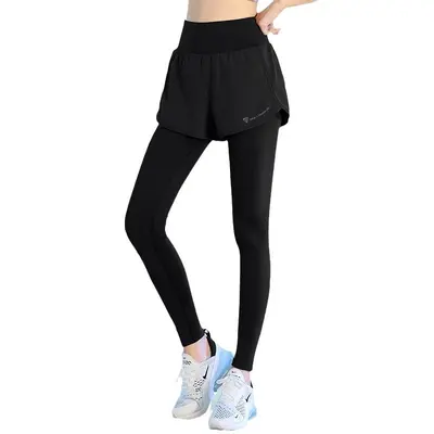 Fake Two-Piece Yoga Pants, Quick-Dry, High Waist, Plus Size - 5