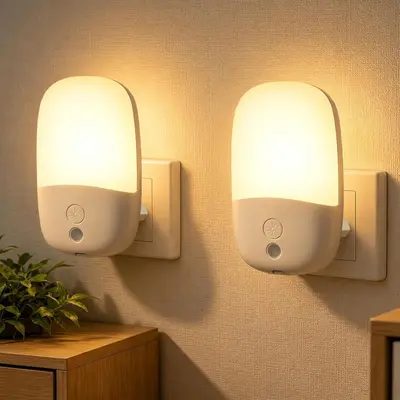 Plug-In Stepless Dimming LED Night Light, 670nm Red Light Therapy - 9