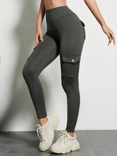 Damen Laufhose, elastisch, eng, hohe Taille, schnelltrocknend - 5