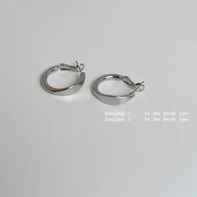 Coffee gold earrings, frosted finish, ins style niche design