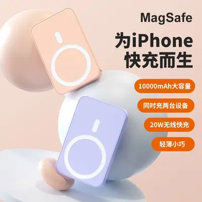 Magnetic Wireless Power Bank 10000mAh, 15W Fast Charging, Magsafe Compatible, Portable Mobile Power Supply