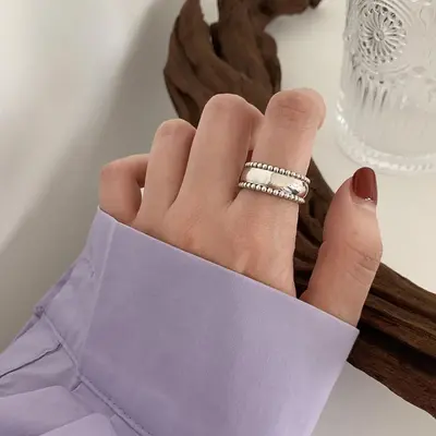 Vintage simple ring, fade-resistant, women's - 12