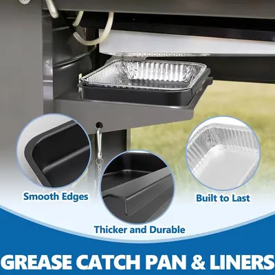 Weber 67047 Black Drip Pan with 10 Aluminum Foil Drip Pans, for Spirit/Genesis Grills