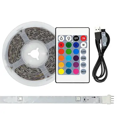 RGB LED şerit seti 5050, 5V USB, TV arka plan aydınlatması