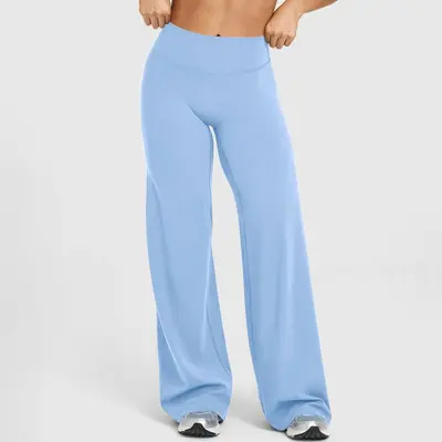 Women's Yoga Pants, High Waist, Wide Leg, Long - 10