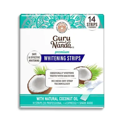 GuruNanda椰子油牙贴牙垢牙菌斑美白温和护理牙贴片正品美白牙贴