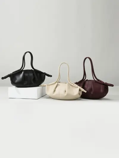 Women's Single-Shoulder Bag, Soft Leather Cloud-Shaped Crossbody Bag - 4