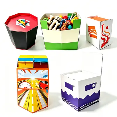 Kassen-Displaykarton Wellpappe farbige Box PDQ Promotion-Display-Box Werbe-PVC-Aufsteller Supermarkt-Regal Individualisierung - 10