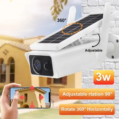 Full HD 1080P kablosuz PTZ güvenlik kamerası, güneş panelli - 4