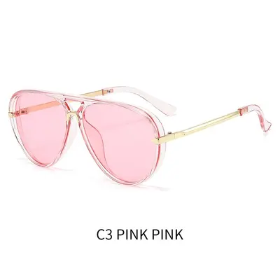 Oversized Frame Fashion Sunglasses with UV Protection - 13