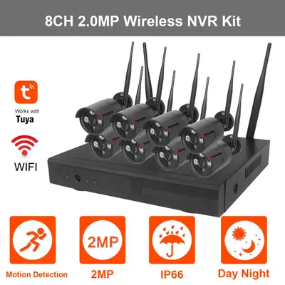 Security monitoring wireless wifi camera set 8-channel wireless NVR set hard drive video recorder network camera