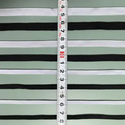 Polyester Yassı Yüksek Elastikiyetli Elastik Bant, Siyah ve Beyaz - 4
