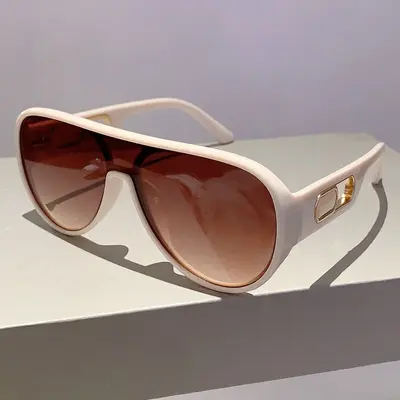 Retro-Sonnenbrille mit UV-Schutz, schlichtes Unisex-Design - 1