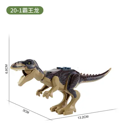 Dinosaur Building Block Set Compatible Baseplate Large and Small Pieces with Minifigure - 7