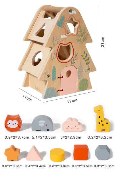Multifunktionale Montessori-Holzintelligenzbox mit Perlenlabyrinth - 7