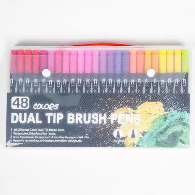 Amazon Cross-Border beliebtes wasserbasieres zweispitziges Marker-Set mit Farben, Hook-Line-Stift, Maltift mit weicher Spitze, direkter Fabrikatverkauf - 10
