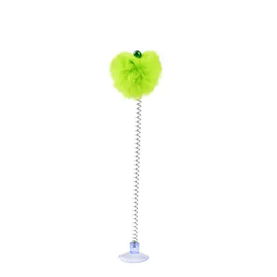 Suction Cup Cat Teaser Wand with Spring Plush Ball, Bite-Resistant - 6