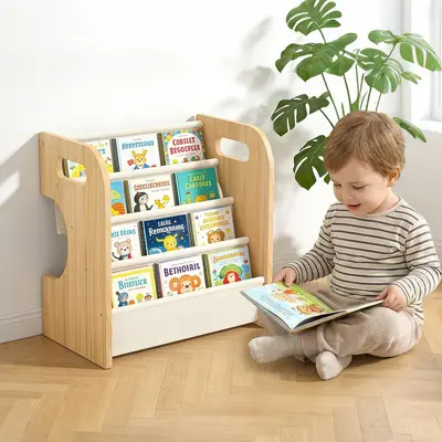 Grenzüberschreitender massiver Holzregal-Ablageregal Kindergarten-Spielzeugschrank Spielzeugaufbewahrungsregal Montessori-Kinderregal Bilderbuchregal - 9