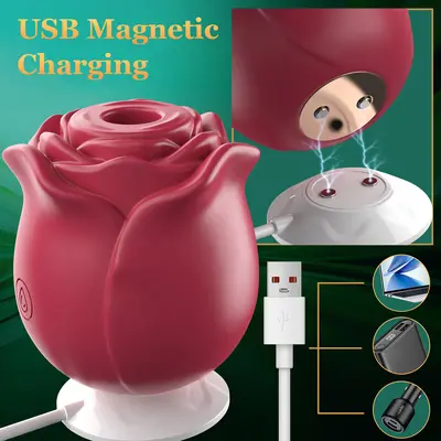 Saug-Vibrator in Rosenform mit automatischer Massage