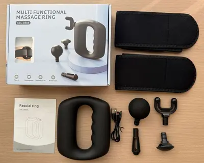 Rechargeable Fascia Gun with Yoga Ring, Silent Vibration Massager - 8