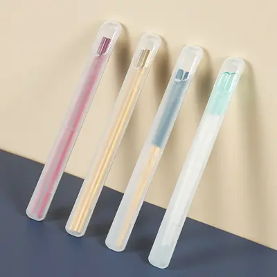 Chopstick box 304 stainless steel straws straw box creative outdoor travel portable wooden straws one person one stick - 2