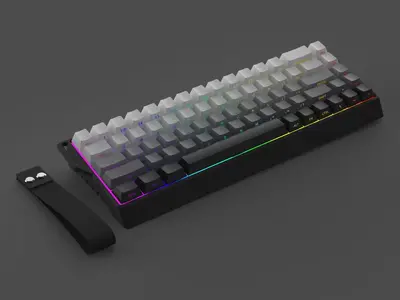 K68 Tri-Mode Bluetooth Mechanical Keyboard, RGB, 68 Keys, Wired and Wireless - 9