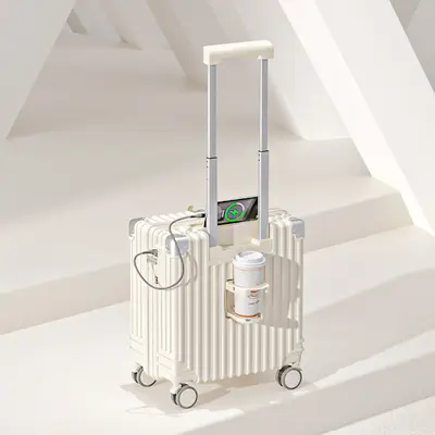 High-end aluminum frame luggage, multi-functional universal wheeled trolley bag, lightweight carry-on bag, 18-inch cabin luggage, 20-inch luggage - 7