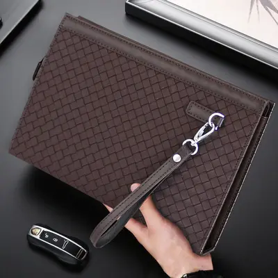 Men's Woven Pattern Clutch Bag Large Capacity Business Wallet - 9