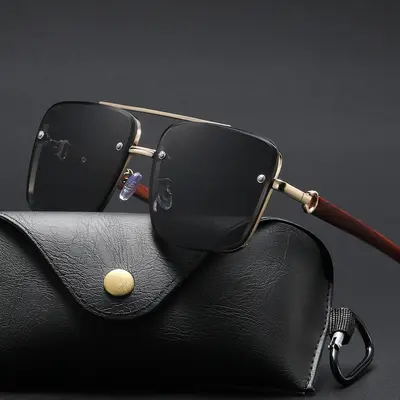 Men's HD Polarized Pilot Sunglasses, Retro Toad Style - 2