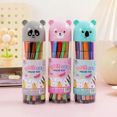 Creative Little Bear Washable Watercolor Brush Painting Marker Set 12/18/24/36 Colors Marker Wholesale Watercolor Brush - 8