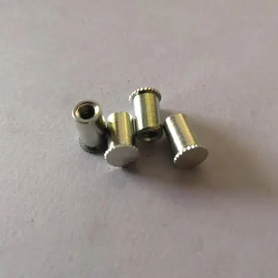 Carbon Steel M3 Press-Fit Blind Hole Stud, Flat Head