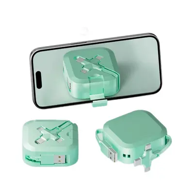 100W Super-Schnellladekabel USB-C Apple 17 Android 3-in-1-Datenkabel mit Auto-Halterung und ausziehbarem Ständer