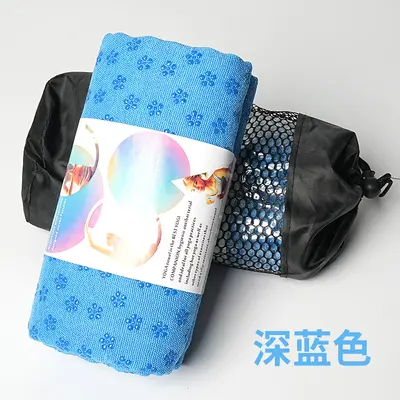 Plum Blossom Microfiber Yoga Mat Towel, Non-Slip, Thick, With Mesh Bag - 8