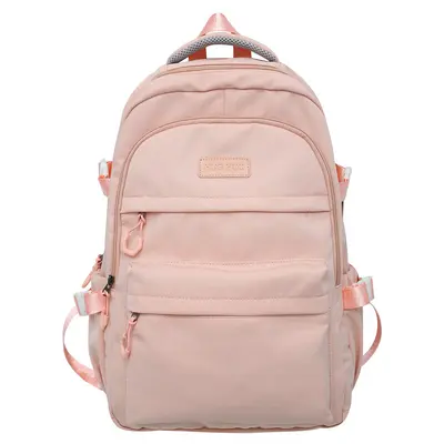Large-Capacity Korean-Style Backpack, Solid Color, Durable Student Schoolbag - 10