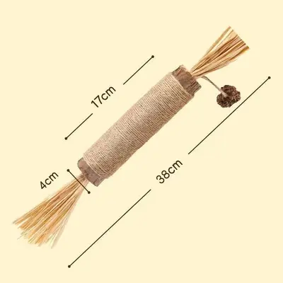 Catnip Chew Stick Raffia Cat Toy with Catnip Ball Teaser Stick - 13