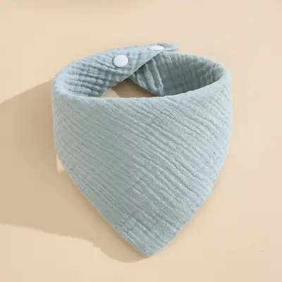Baby Triangle Drool Bib, Four-Layer Cotton Gauze - 9