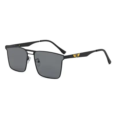 Double-Bridge Metal Square Polarized Sunglasses for Men, Driving - 10