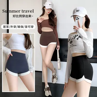 Three-Point Shark Pants, Tummy-Control Butt-Lift Yoga Leggings - 4