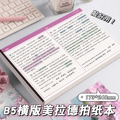 B5 Landscape Korean Double-Column Notebook, Maillard Paper - 3