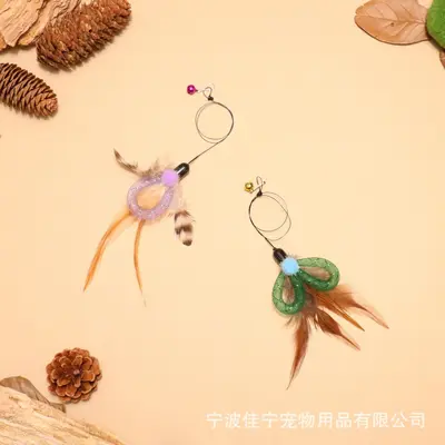 Feather Insect Cat Teaser Replacement Head with Mesh Design - 4