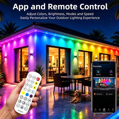 2.4G RGB akıllı saçak ışık, Bluetooth ve uygulama kontrollü, su geçirmez