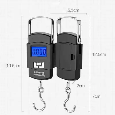 Compact Portable Electronic Scale with Fishing Hook