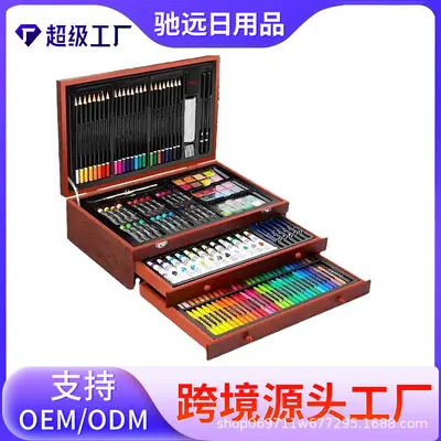 Chiyuan 140-piece brush and art supplies set, wooden gift box - 2