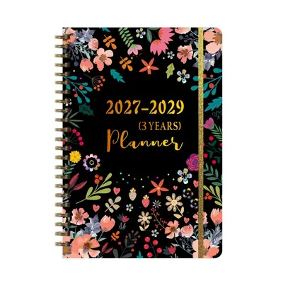 2027-2029 English Spiral Planner Notebook, A5