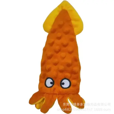 Octopus Plush Dog Toy with Squeaker, Chew-Resistant - 10