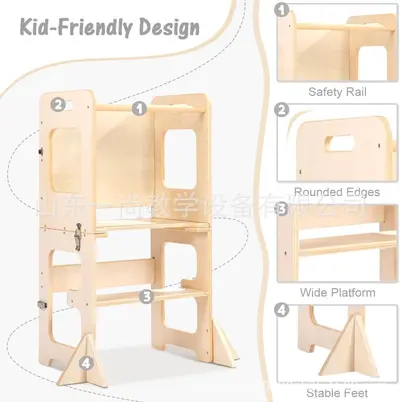 Montessori Learning Tower for Kids, Kitchen and Sink Step Stool - 4