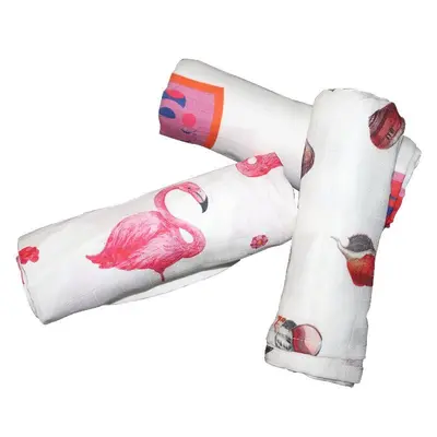 Digital Print Custom Design Muslin Double Layer Gauze Blanket Baby Printed Swaddle Wrap Newborn Receiving Blanket