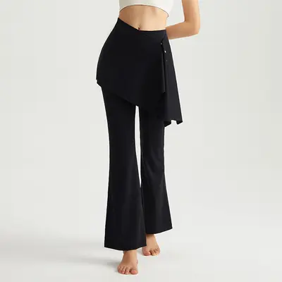Antibacterial Detachable Two-Piece Yoga Pants, Women's Micro Flare - 6