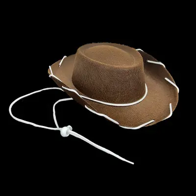 Western-Cowboyhut mit breiter Krempe, Braun und Weiß - 3